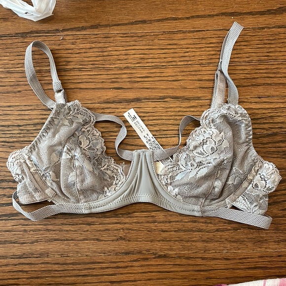 Free People Intimately Gray Lace Strappy Bra - Picture 2 of 8
